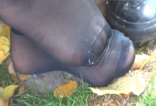 Black and white nylon feet
