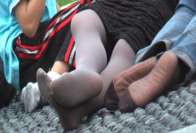 Black and white nylon feet 5