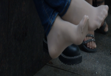 Middle age lady's sexy nylon sole 7