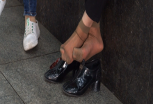 Middle age lady's sexy nylon sole 11