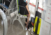 Her feet too tired to massage by herself