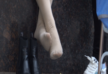 Middle age lady's sexy nylon sole 18