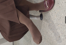 The lady relax their tired feet when line up in the waiting hall 170