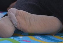 The middle age lady show us her sexy nylon sole 19