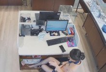 The pretty black nylon feet