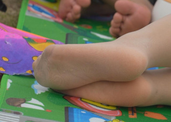 The lady show us her cute sole 2