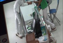 2xhostess dipping shoeplay at same time