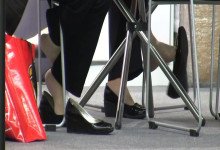 2xhostess dipping shoeplay at same time 10