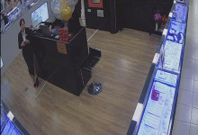 The jewelry store hostess  show us her cute feet! 8