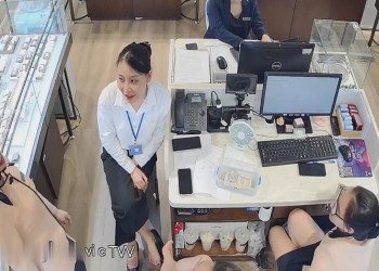 Two hostess took off their heels to see whose feet were more sexy!