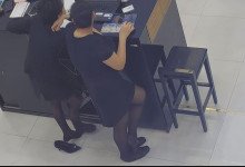 The jewelry store hostess in black nylon show us her cute feet! 58