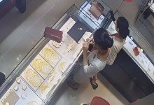 The jewelry store hostess in white dress great dipping shoeplay 34