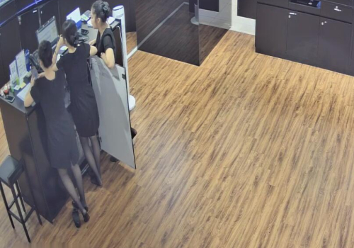 The jewelry store hostess in black nylon show us her cute feet! 199