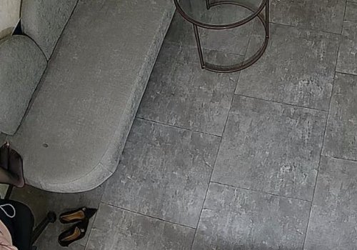 She relaxed her tired feet in the lounge