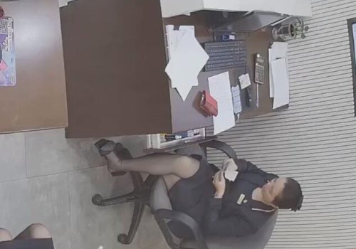 Get more closer to her dangling shoeplay black nylon feet 9