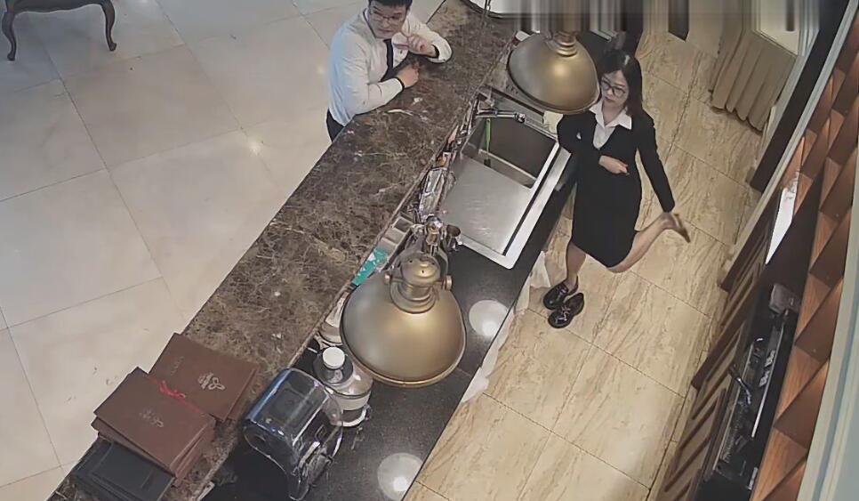 The hotel receptionist stand up great dipping shoeplay 8