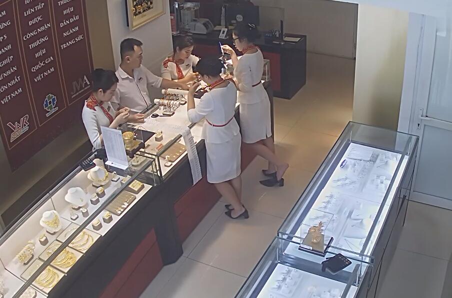 The jewelry store hostess in white dress great dipping shoeplay 20
