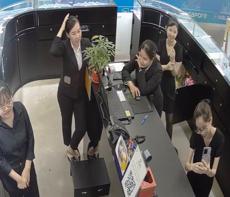 The jewelry store manager bare feet shoeplay